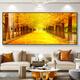 Salon de plancher doré peintures suspendues de canapé atmosphérique moderne peintures de décoration de paroi Golden Avenue paysage peinture murale 3294-hongyun dangtou-b hd huile toile environ 210 * 90m3 mètres canapé