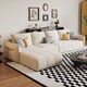 Jian Xin Fabric Sofa Chenille Modern Simple Dofa Living Room Маленькая и средняя квартира с тремя печатью угловой диван 826