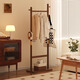 Yimo coat rack solid wood floor-standing household vertical clothes rack bedroom storage storage hanger walnut color single layer 38