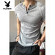 Playboy (PLAYBOY) flower gray slim waist-tight waist Henry shirt short-sleeved men's summer American heavy muscles T-shirt fitness base shirt Light gray upgraded model 90% buyers choose M suitable for 100-120 Jin [Jin equals 0.5 kg]