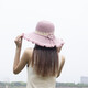 New summer women's monochrome sun protection large brim sun hat mother hat sunshade dome straw hat cool hat fisherman hat pink
