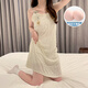 S.SOFEA夏季睡裙女云朵棉胸垫吊带可外穿家居服 JDX-838S#【绿色】 170 160(M)