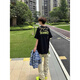 T-shirt à manches à manches courtes de Hiphop American Hiphop American T-shirt Men's Men's High Street T-shirt Loose Vertile Couple de Black à manches à manches L [Recommandé 100-120 Jin [Jin est égal à 0,5 kg]]]