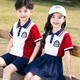 童然幼儿园园服夏季新款小学生校服班服六一表演服棉质运动英伦风套装 6623红白女生套装 150 码