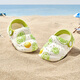 Balabala Kinderschuhe und Kinderruhschuhe Sommer 2025 Neue Innenjungen bequeme Tide-Lochschuhe für Mädchen für Mädchen weiß und grün 00314 23 (Fußlänge 16.3-16,7/Innere Länge 17,7)