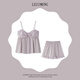Cat Man (MiiOW) 2 sets of couple pajamas summer ice silk women sexy suspender short sleeve suit men short sleeve cool home clothes L671 women suspender shorts DA9901 men sweet taro purple M women L