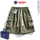 NASA [Summer thin loose] Functional tooling shorts for men straight-leg casual sports five-point pants NASA-718 Black 3XL