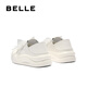 Belle (Belle) Zapatos de tablero de dos puertas para mujeres 2025 Autumn New Bow Bow Bow Sprey-Soled Highed Casual Shoes B2629cm5 Off-White 36 (230 mm)