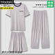 Modal Herren Pyjamas Sommer kurzärmelige Hose dreiteiliger Set cool und dünner Stil großer Größe für Herren-Heimkleidung QKM1694-3 4xl