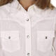 Wrangler Girls' Long Sleeve Western Button Down Shirt, White, L White L