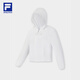 FILA official women's woven jacket 2025 autumn new fitness sports simple loose hooded top Jade white-WT M 165/84A/M