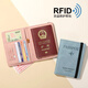 Cas de protection des sacs passeport Antift Brush Storage double clip RFID à l'étranger à l'étranger Béchemin de carte Pass Carte Travel Artefact RFID Anti-scanning- [Gray]