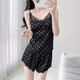 Montagut Hosentender Brustpolster süßer Pyjamas für Frauen im Sommer Neue Polka Dot Spitze sexy reines Eis Seiden Home Kleidung Set KZ#9226 Hellblau One Size M H von 75-95jin [Jin gleich 0,5 kg]