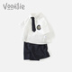 
Fanliboys college style suit summer clothes children fashionable children's clothes baby gentleman thin two-piece set summer