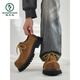 Woodpecker CleanyFit Mickey Big-head Derby Chaussures pour hommes Men's Retro Casual Business Workwear Chaussures Sole épaisses Chaussures à grande tête Brown Renforced 39