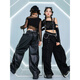 
Cloth Cat Jazz Dance Costume Girls Children's Sling Mesh Long Sleeve Navel Exposed Set Show Dance Costume Group Suit 683D Black Mesh Long Sleeve 160