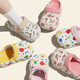 Babycrayon's new printed little pea children's Baotou slippers for boys and girls summer non-slip rainbow bean hole shoes sandals yellow beans 15 cm inner length 150 feet long about 14-14.5 to wear