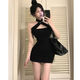 Yi Jingxuan (Yijingxuan) Nachtclub Heißes Mädchen Halfterhalter für Frauen im Sommer Schwarzrock Licht Luxus Taille Slim Fit Slim Hip Short Rock kleines Schwarz/Schwarz [hohe 24 Stunden pro zweites Mal] m Vorschläge [95-105jin [Jin gleich 0,5 kg]]