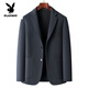 Playboy (PLAYBOY) high-end wool double-sided woolen suit men's middle-aged dad winter suit coat short woolen jacket blue gray M 170