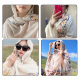 
Sui Can scarf for women in summer desert travel sunscreen shawl ethnic style teaka salt lake scarf fashion cotton linen scarf headscarf embroidery [bemore] scarf 1 set