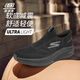 斯凯奇（Skechers）男鞋透气网面闪穿健步鞋轻便缓震一脚蹬运动休闲鞋 BKGD黑白 41