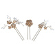 Feiyu goldene europäische und amerikanische Bride Bride handgefertigte Blumen Haarnadel Neue Style -Tablett Haartuelle Hochzeitskleid Hochzeit Kopfschmuck Set drei Sets