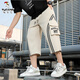 Pantalones de pájaros carpinteros Summer de verano Summer rectos de la pierna ancha Los pantalones cortos de 7 puntos de 7 puntos versátiles de algodón de 8 puntos 6628 Black L (115-130) Jin [Jin equivale a 0.5 kg]