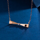 Chirping bow stone set chain 18K gold stone pendant Au750 necklace chain bow tie color gold adjustment chain F-G/Excellent white 20 points or less ungraded 18K rose gold 38+5cm