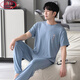 LangSha (LangSha) extra large size men's modal pajamas plus fat pajamas summer thin loose casual home clothes short-sleeved trousers suit ALS9905 L men [100-125Jin [Jin equals 0.5 kg]]