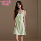 Modal nightgown with chest pad for women, summer thin comfortable breathable vest pajamas for women, solid color simple, can be worn outside home clothes AM11977 M