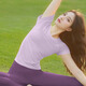 Shuangxiu 2025 new female yoga clothing set, beautiful dopamine slim fit top, Pilates sports fitness short sleeves, dreamy purple top, store manager recommendation M 100-110