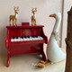 Manxue (Manxue) Acordeón francés Piano Instrumento para niños Música Ilustración Baby Educación temprana de madera Juguete 18 Key Black Piano