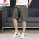 Pier Cardin Sommer-Herren-Shorts Baumwolle lose Fünf-Punkte-Hosen 2025 Neues lässig Casual Camouflage bedruckte Strandhose Männer 6627 Hellgrau L.