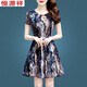 Hengyuanxiang ice silk floral dress mid-length 2025 new fashionable print middle-aged and elderly mothers dress to look slim skirt Ice silk 9904 skirt 5XL 165-180Jin[Jin equals 0.5 kg]
