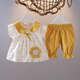 Disney de 03 años Traje de bebé de verano Summer Niña de manga corta Polka Polka delgada de 689 meses Summer de dos piezas Lindo frangipani rosa 80 cm