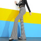 
2025 spring and summer drooping stripes loose casual micro-flare pants high waist wide-leg pants floor-sliding long pants women's trendy color [MY-686] 4XL
