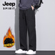 JEEP SPIRIT吉普美式潮牌工装裤男宽松直筒伞兵裤2025夏季薄款运动冲锋休闲裤 JEEP9856-军绿色 4XL 【商家】180~200斤