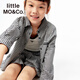 Little MO&Co.little moco children's clothing 25 summer clothes girls pure cotton plaid shirt long-sleeved shirt jacket KBE2SHT009 black and white plaid color 130 130/64