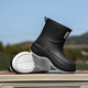 Bainike rain shoes for women, fashionable outdoor water-wearing shoes for outdoor car wash waterproof and anti-slip rain boots Internet celebrity short tube plus cotton warm overshoes black 38