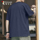 Holzspecker (Tucano) Japaner Retro Henry Hals Bambus Joint Cotton-Eisen-Sense-Kurzärmel-T-Shirt für Männer im Sommer loser großer, vielseitiger, vielseitiger T-Shirt, Prince Blue 4xl [geeignet für 180-200 Jin [Jin gleich 0,5 kg]]]