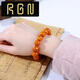 RGN COLECTIBLES Old Wax Flower Patrón de llamas de la llama Pulsera de cejas Guinea suelto de pollo Aceite amarillo miel de bucle de bucle de un solo brazalete para mujeres A3524 Colección de huérfanos 13.1 gramos 10.5 mm+