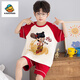 G.Duckkids Little Milk Dragon Kinderpyjamas Junge kurzärmelige reine Baumwolle Sommer Dünne Jungen Cartoon mittelgroße Kinderklimaanlagen-Kleidungsstückset [reine Baumwolle] 690 Kapibala 165 cm