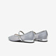 Best 25 summer retro Mary Jane shoes thick heel pointed toe women's shallow mouth single shoes K5009BQ5 silver 38