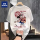 ROMON T-shirt Men's Japanese One Piece Animation Print Print Short Sleeve Men's 2025 Summer Middle-aged and Young Round Neck T-shirt Top C6197-White (220g) Long Fleece Cotton S