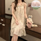 Hanrui Bubble Cotton Hosender Nachthemd süßes und niedliches Brustpolster Abnehmbares Hauskleidung CX-5010# Regenbogen lächelnde Gesicht 170 m