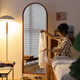 Xilu Rama dressing mirror simple medieval solid wood full-body mirror home bedroom fitting mirror movable with roller floor-standing mirror Rama dressing mirror
