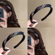 YIZUN. CHOMEL temperament sparkling diamond_fabric rhinestone wheat ear headband for women, high-end, foreign, fashionable, light luxury, high-end headband hair twister, black