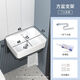 Potong wall-mounted washbasin wall-mounted washbasin bathroom simple washbasin cabinet combination balcony hand tray small [black bracket] 4837 square basin + hot and cold faucet accessories