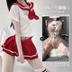 Elephant Sailor Suit Campus JK Uniform Temptation Sexy No-Take Off Pajamas Passionate Midnight Charm Suit cr Red JK Uniform +9756 Hollow One-piece Net Dress One Size 80-125