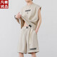 VANCL ESLITE 2025 SET casual Tendencia de verano para hombres Vestocador sin mangas con la camiseta suelta Sports de cinco puntos Manga corta corta ZD5155 Apricot XL Peso 160-180Jin [Jin equivale a 0.5 kg]